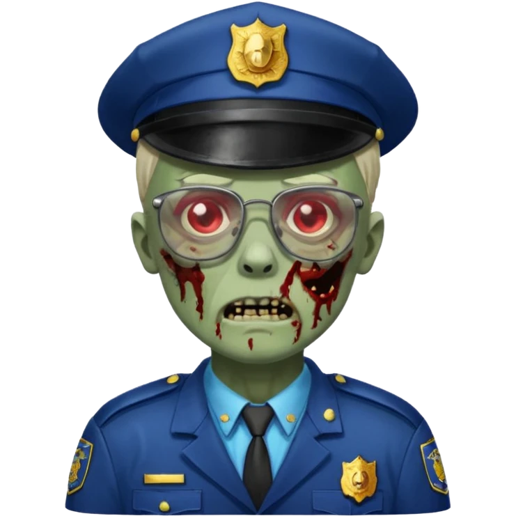 zombie police man with glasses emoji