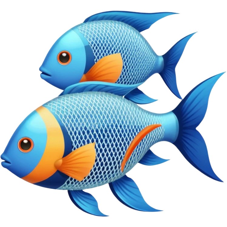 a net full of tropical fish. emoji