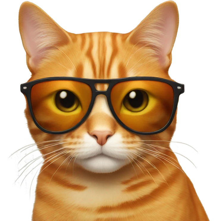 Orange cat with sunglasses  emoji