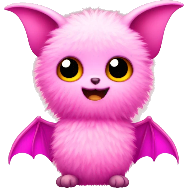 pink fluffy bat emoji