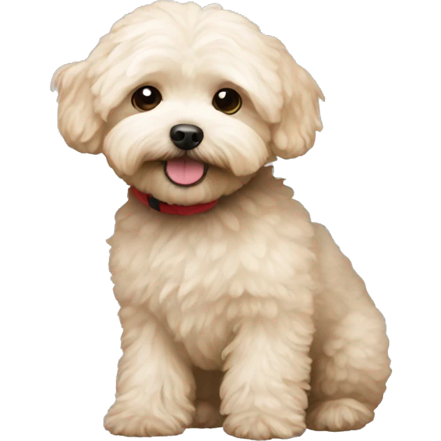 Maltipoo with a ball emoji