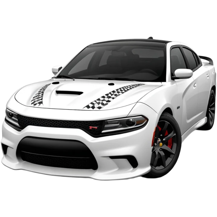 CHARGER DOSH HellCat SRT white and Pattern on the side of the logo Lynx with Black Control 4k, 8k emoji