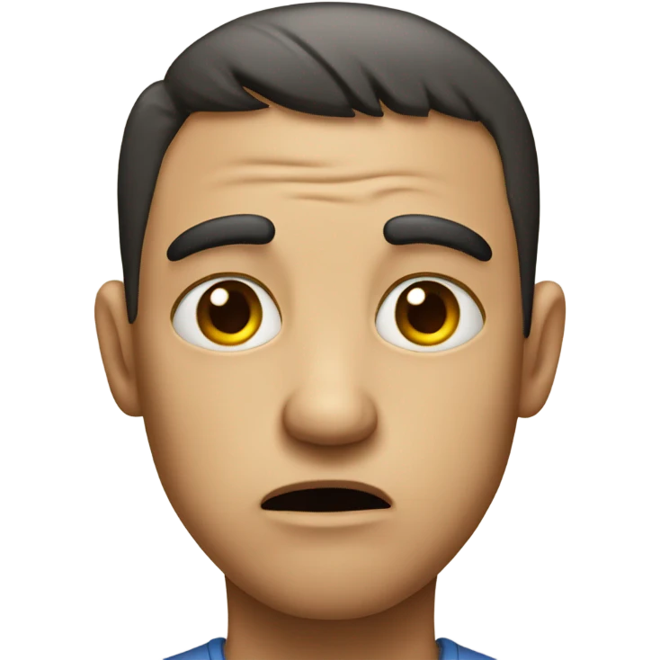 Confused emoji with frown lines emoji