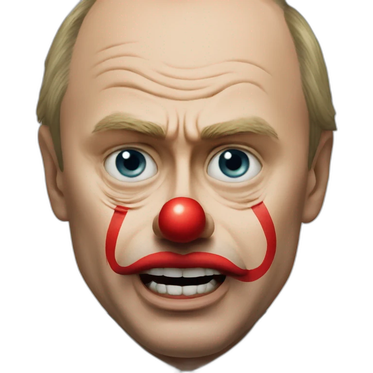 angry Putin as a clown emoji
