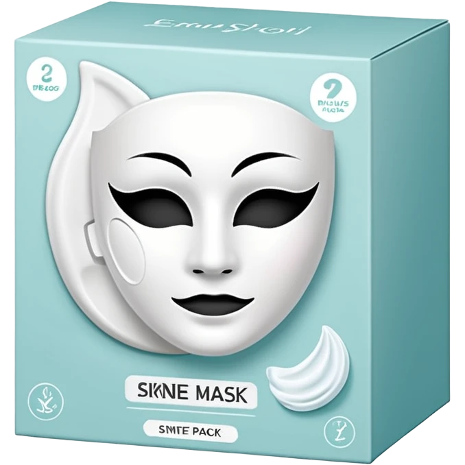 a beauty product box of skincare white mask pack emoji
