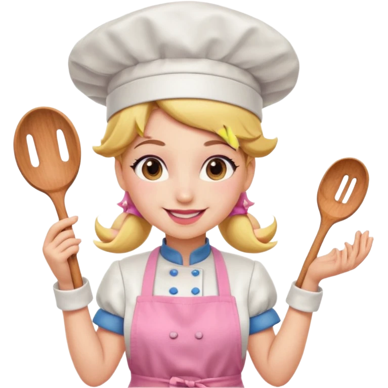 Pink chef princess peach emoji