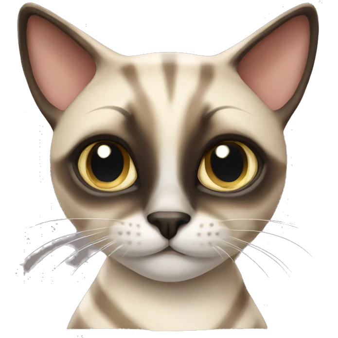 Siamese striped cat emoji