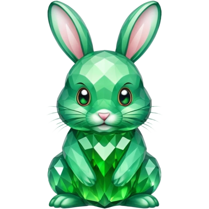 bunny made of green crystals emoji