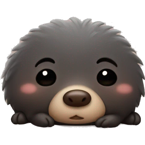Cute mole with small nose sleeping emoji