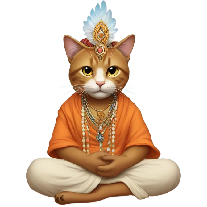 Cat Indian guru emoji