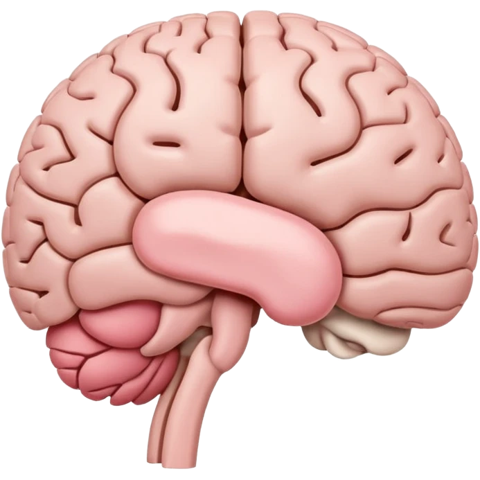 simple emoji-style illustration of the hypothalamus, small curved brain region beneath the thalamus, soft color palette, minimal details emoji