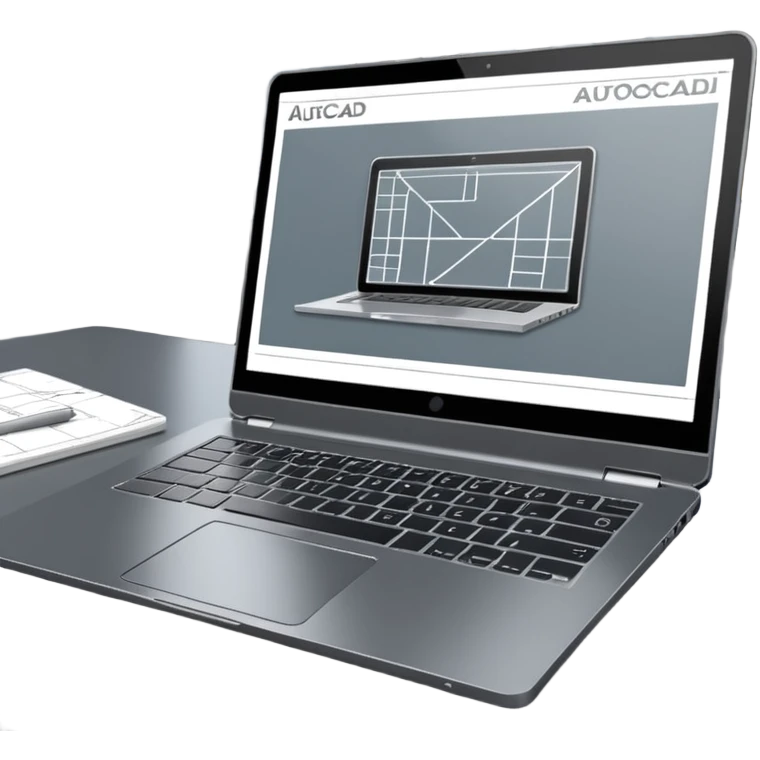create an emoji of a laptop that has the program autocad architectural drawings on the laptops screen emoji