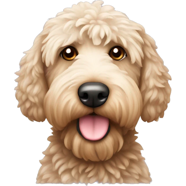 Labradoodle wearing bobble hat emoji