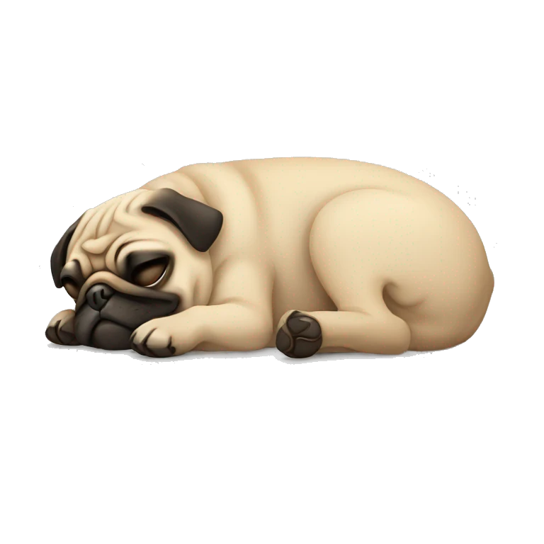 A pug sleeping emoji