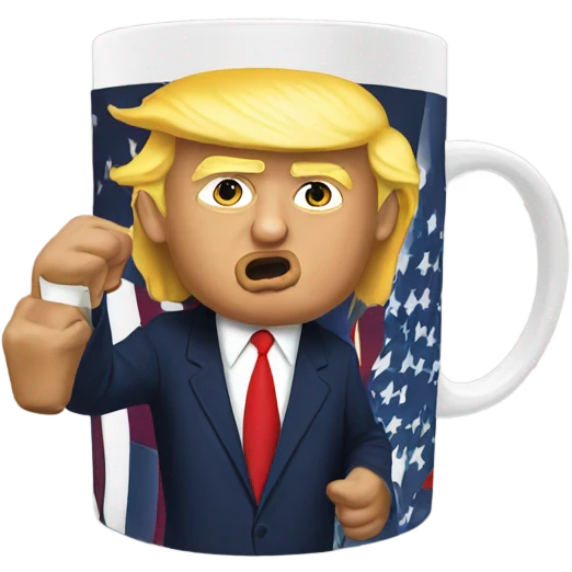 trump drinking from a trump mug emoji