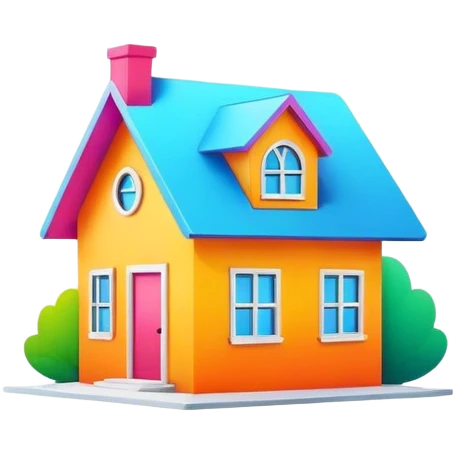 colorful house minimal logo emoji