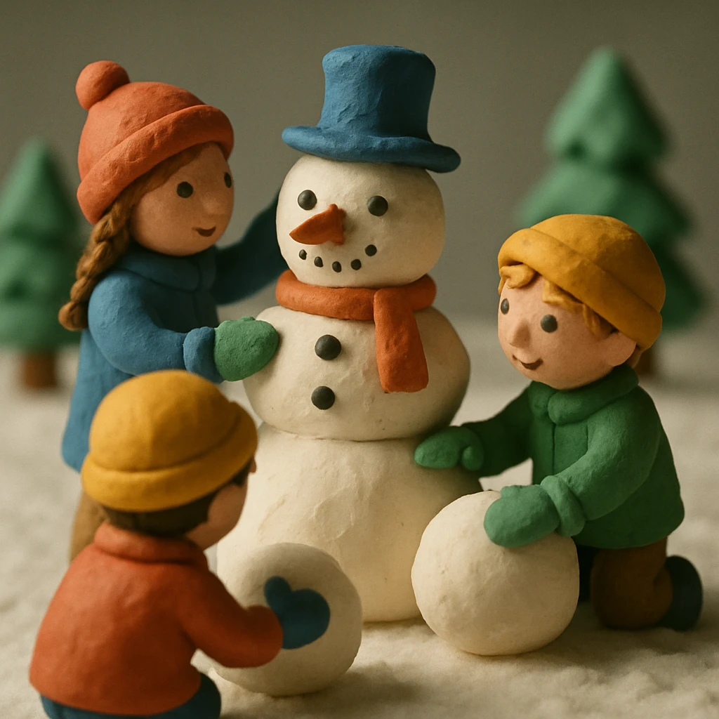 people making a snowman emoji