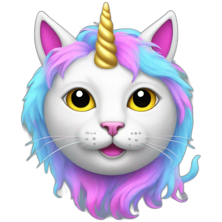 cat unicorn neon emoji