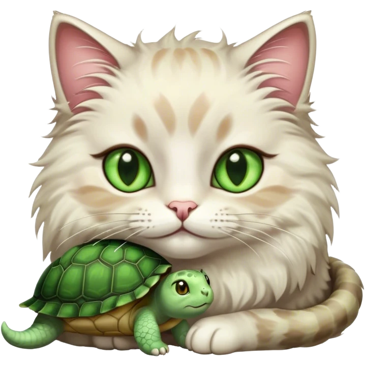 fat cat holding a turlte emoji