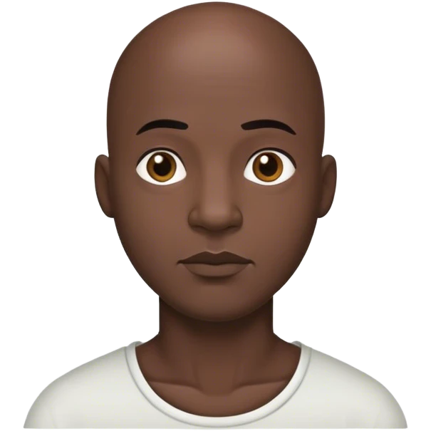 Black bald man emoji