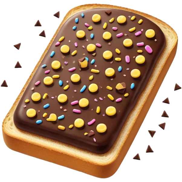 hagelslag-cinematic-realistic-hagelslag-treat-emoji,-depicted-as-crunchy-chocolate-sprinkles-scattered-on-a-slice-of-buttered-bread,-rendered-with-vivid-textures-and-playful,-inviting-lighting. emoji