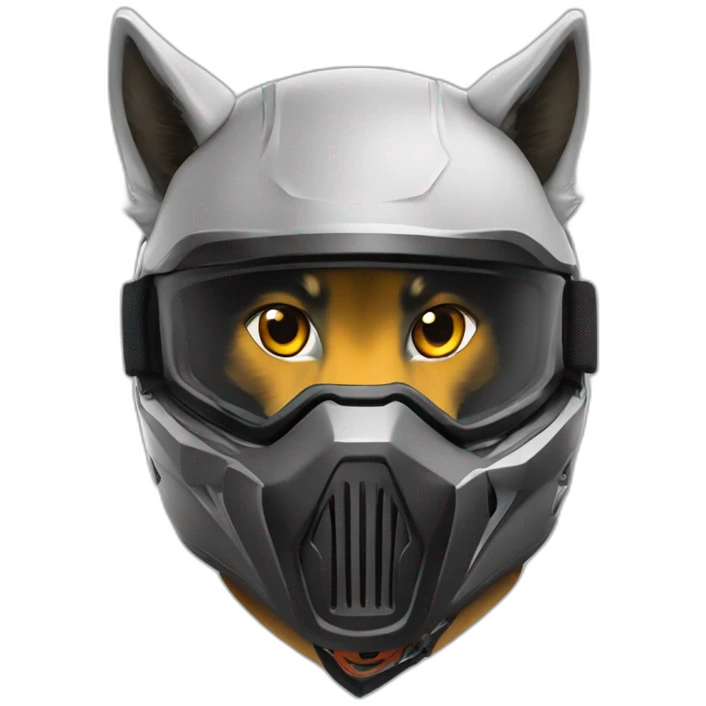 Loup casque moto foulard emoji