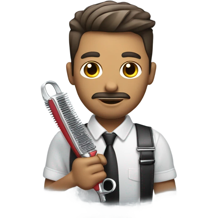 Barber holding hair clippers  emoji