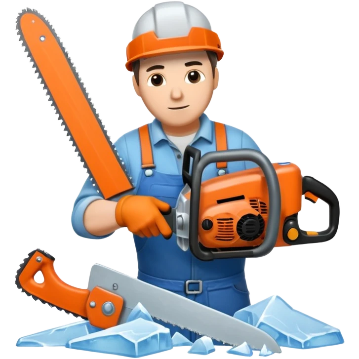 Sculptor with chainsaw,Ice Sculptors emoji