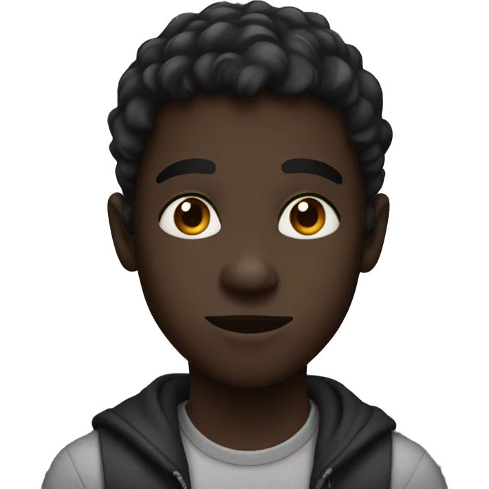 dark-skinned boy looking at viewer emoji