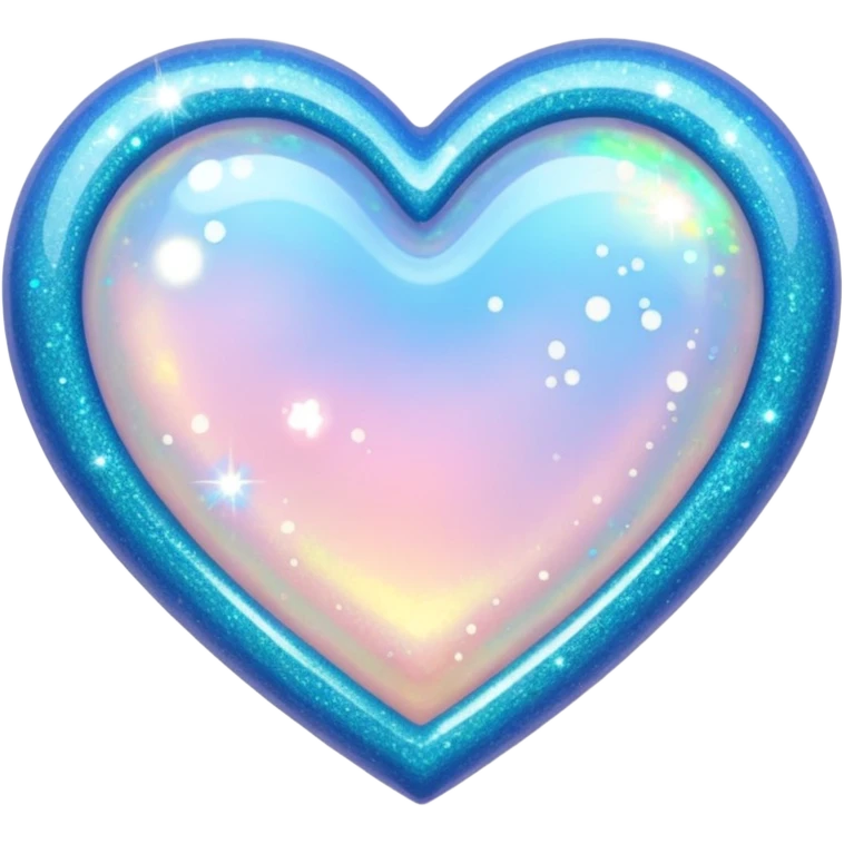 Opal heart with glitter emoji