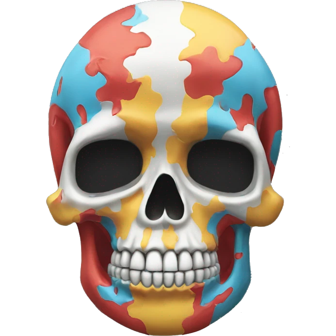 skull in the shape and colours of austra emoji