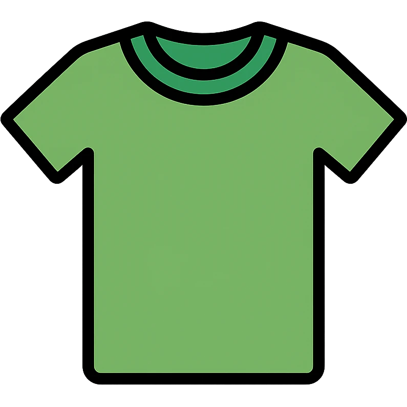 green t-shirt, simple, clear emoji