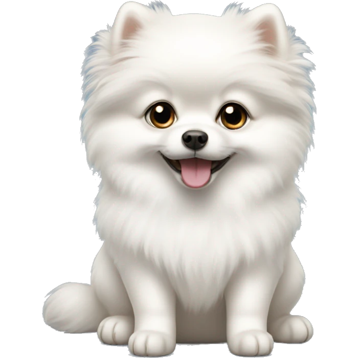 white Pomeranian puppy emoji