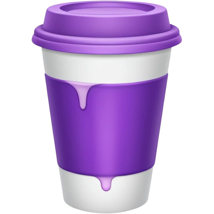 White solid paper cup filled with lean emoji