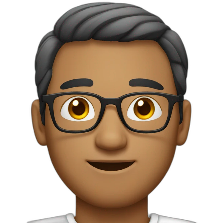 indian man fair skin salt and pepper hair half-rimmed glasses emoji