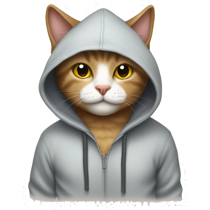 Cat wearing a hoodie emoji