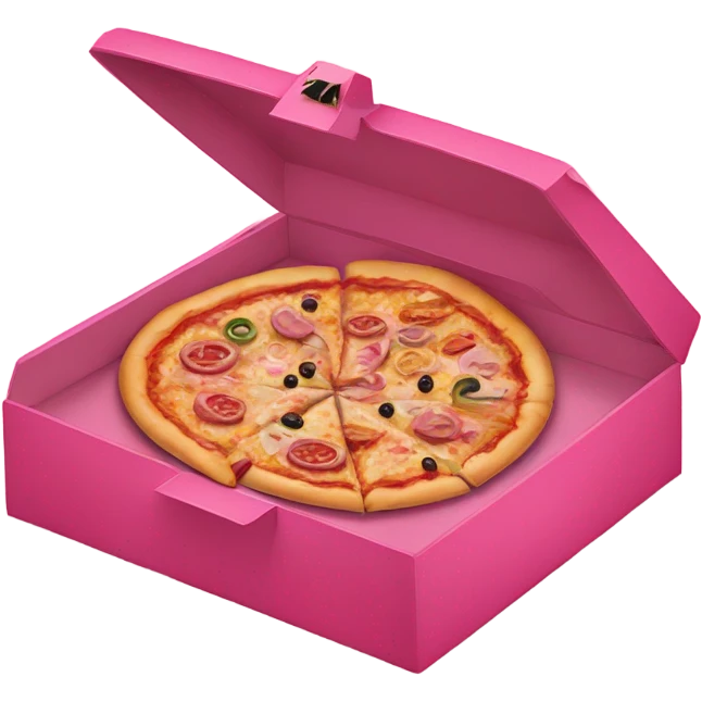 Pizza inside a pink pizza glittery box  emoji