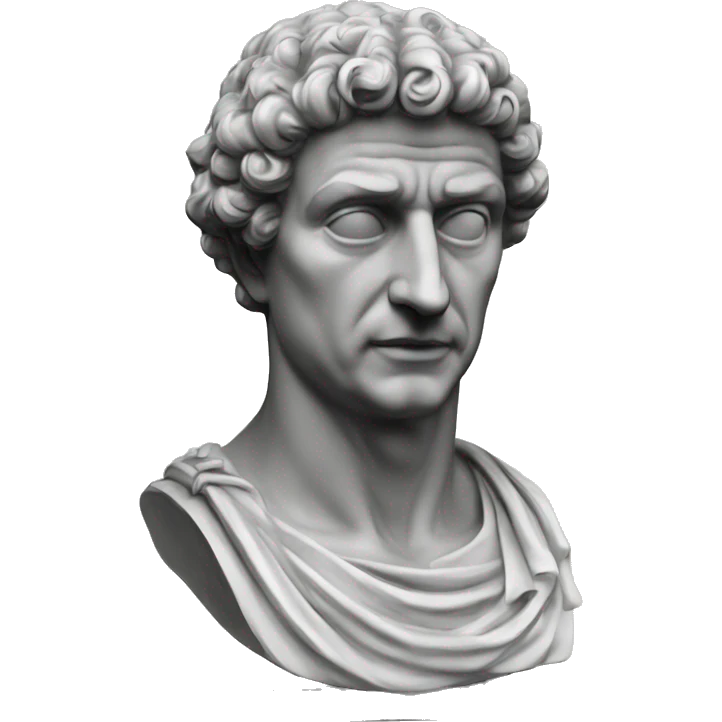estatua de Marco Aurelio emperador estoico llorando emoji