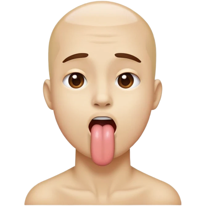 Person holding neck crossed tongue out emoji