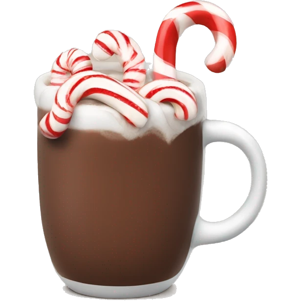 Hot chocolate with candy cane emoji