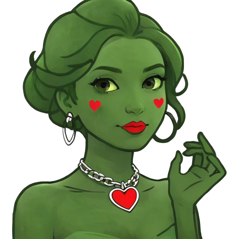 Girl with heart emoji
