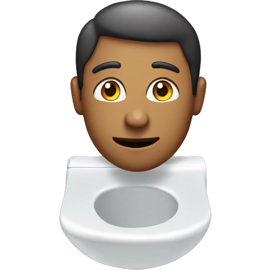 A toilet with a man coming out of it the man is very charismatic emoji