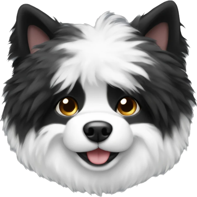 black and white dog fluffy  emoji