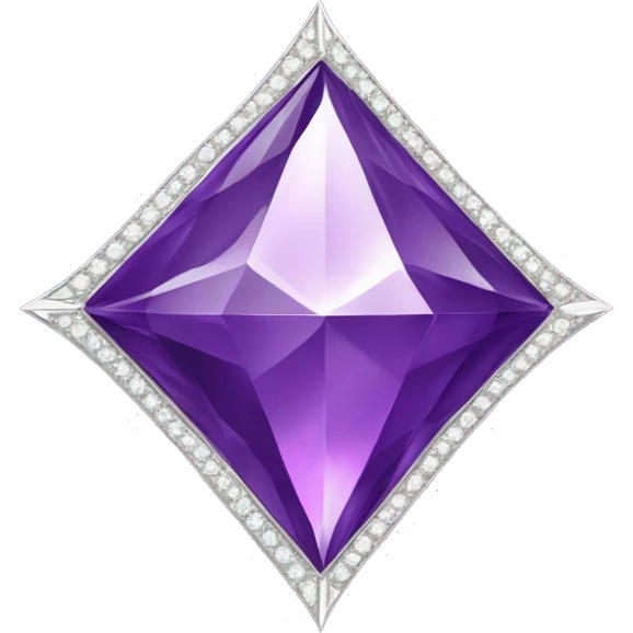 purple diamond star with silver margins emoji