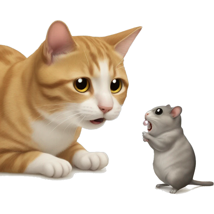 a frenh cat tapping hamster emoji