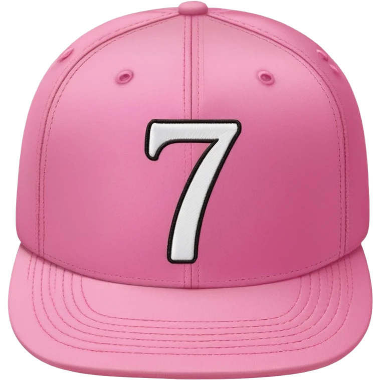 pink cap with number “7” on it emoji