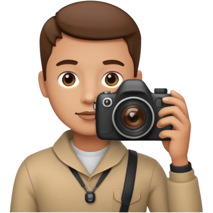 photographer looking into a camera emoji