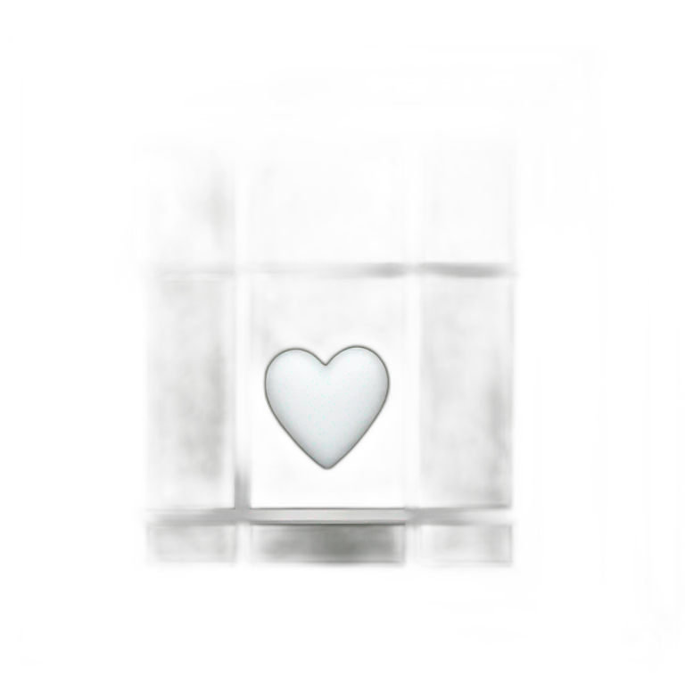 A white heart in the window emoji
