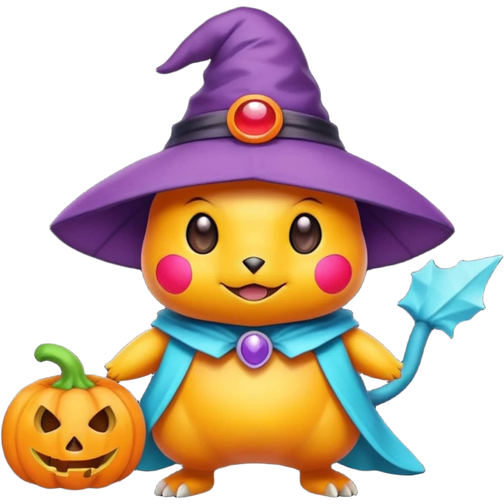 Pokémon wearing a Halloween costume ￼ emoji