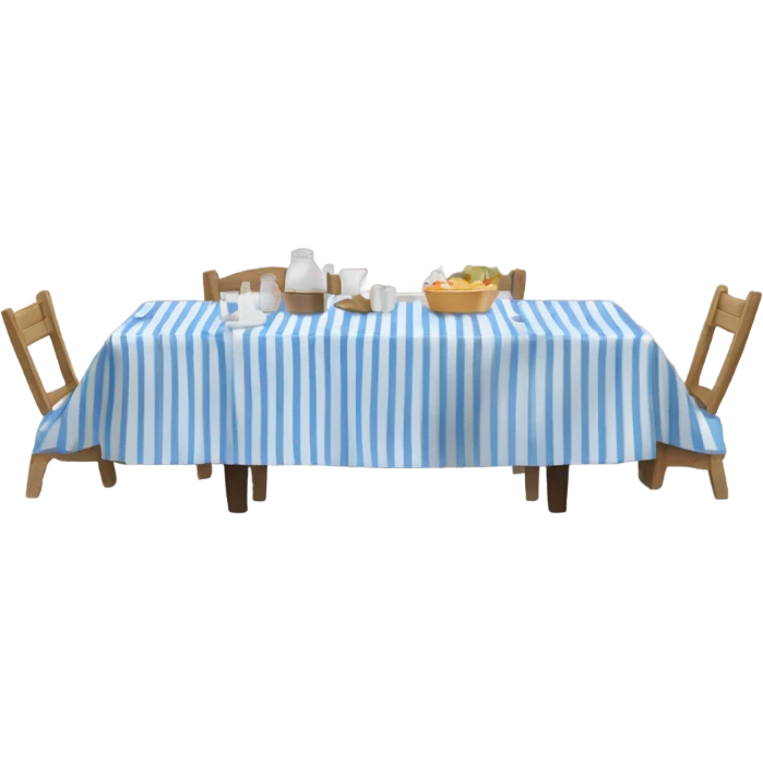 Restaurant with blue and white striped emoji